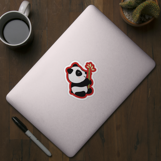 Cute Bamboo Panda Bear Graphic Illustration by New East 